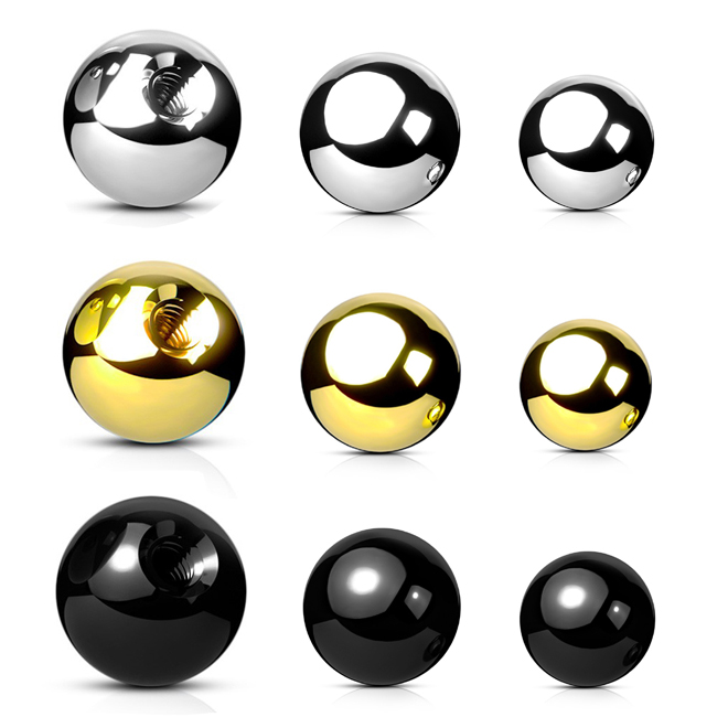 Surgical Steel and Gold Plated Spare Balls for Piercing Bars